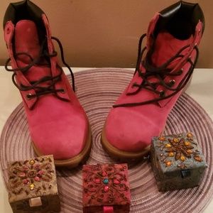 timberland red boots